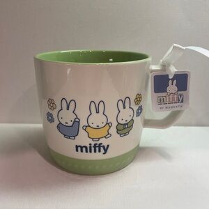 Miffy By Magenta Three Bunnies Coffee Mug 18oz Ceramic Green Interior Cute Cup